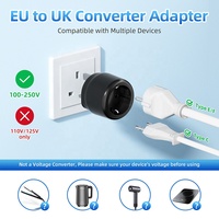 Worldplug EU Type C/E/F vers UK 3 broches Type G Prise murale de mise à la terre standard Adaptateur de prise nominale 10A