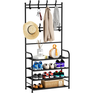 Support de rangement métallique 4 niveaux facile à assembler pour chaussures et vêtements, multi-usages pour salon, entrée, placard – Style moderne – Vente en gros - Product Image 1