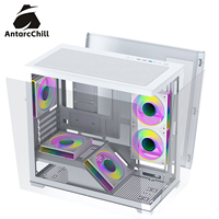 Gabinete Gaming AntarcChill Blanco de Media Torre con Vidrio Templado, Separación Superior e Inferior, MicroATX ITX, Refrigeración Líquida 360, USB3.0, en Stock