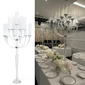 Candelabros de cristal de 13 brazos de estilo moderno centros de mesa de boda decoración del hogar