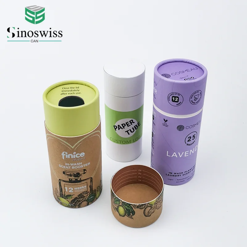 Round Cylinder Food Grade Biodegradable Container White Empty Paper Cardboard Tube