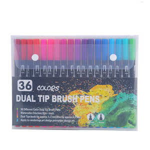 Ensemble de stylos aquarelle à double tête de haute qualité noir et blanc pour enfants, ensemble de peinture d'art graffiti - Product Image 2