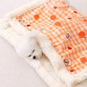 Custom Pet Dog Cat Thick Warm Fabric Cute Pattern Sublimated Printing Washable Soft Fleece Blanket Flannel Sherpa Blanket