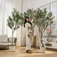 Grand arbre artificiel en olivier, feuilles de ficus en PET, réaliste, durable, écologique, décoration d'intérieur, aménagement paysager extérieur, plante en pot