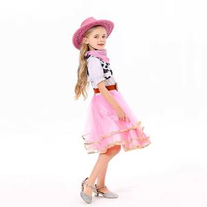 MS New Carnival Halloween Girls Western Rodeo up Kids <b>Cowgirl</b> Costume <b>Dress</b> with Hat - Product Image 3