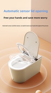 Inodoro Inteligente con Tapa Automática, Función Bidé, Asiento con Calefacción, Luz LED Azul, Descarga por Sifón Activada con el Pie, Control Remoto, Cerámica Moderna, Ajustable K5 - Product Image 3