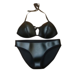 Conjuntos de Bikini descarado de 2 piezas de <span class=keywords><strong>neopreno</strong></span> para <span class=keywords><strong>mujer</strong></span>, traje de baño brasileño con anillo en la espalda, traje de baño triangular Sexy - Product Image 1