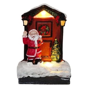 Cabaña de Santa Claus, pequeña casa luminosa, nieve, adornos navideños, regalos de Navidad, decoraciones, funciona con pilas - Product Image 4
