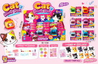 Jouet en plastique mignon chat, boîte mystère, capsule surprise avec anneau à suspendre, jouets de jeu d'imitation pour animaux de compagnie, kit de mini-poupées pour enfants