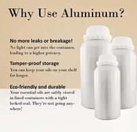 Bouteille d'huile essentielle en aluminium argenté/noir de 50 ml, anti-fuite, avec bouchon intérieur inviolable, couleur et logo personnalisés