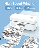 Imprimante d'étiquettes thermiques haute vitesse 4*6 avec papier thermique 203 dpi, interface USB+BT, sans encre, pour USPS UPS DHL