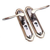 Ensemble de poignées de porte en métal gris T201, poignée à levier, serrure à mortaise pour porte intérieure