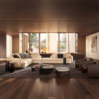Modernes Italienisches Großes L-förmiges Modulares Stoff-Ecksofa-Set Komplette Wohnzimmermöbel Mit Einzelstühlen für Villa und Zuhause