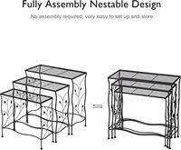 Ensemble de 3 supports à plantes autoportants en fer, design traditionnel, revêtement en poudre durable, étagère de rangement, organiseur de fleurs, intérieur/extérieur