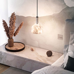Factory Price Alabaster OKI Chandelier Brass Lamps Modern Luxury Led Pendant Hanging <strong>Light</strong> for Dining Room Kitchen Island - Product Image 5