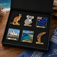 Lot de pin's émaillés personnalisés Australie, avec boîte cadeau, motifs Union Star, drapeau, kangourou, koala, souvenirs touristiques, badges Océanien, ensemble cadeau