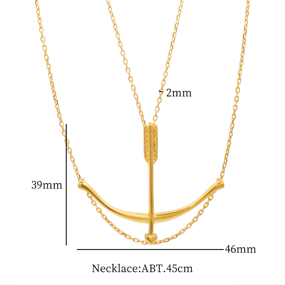 Collana con freccia d'amore di Cupido dorato