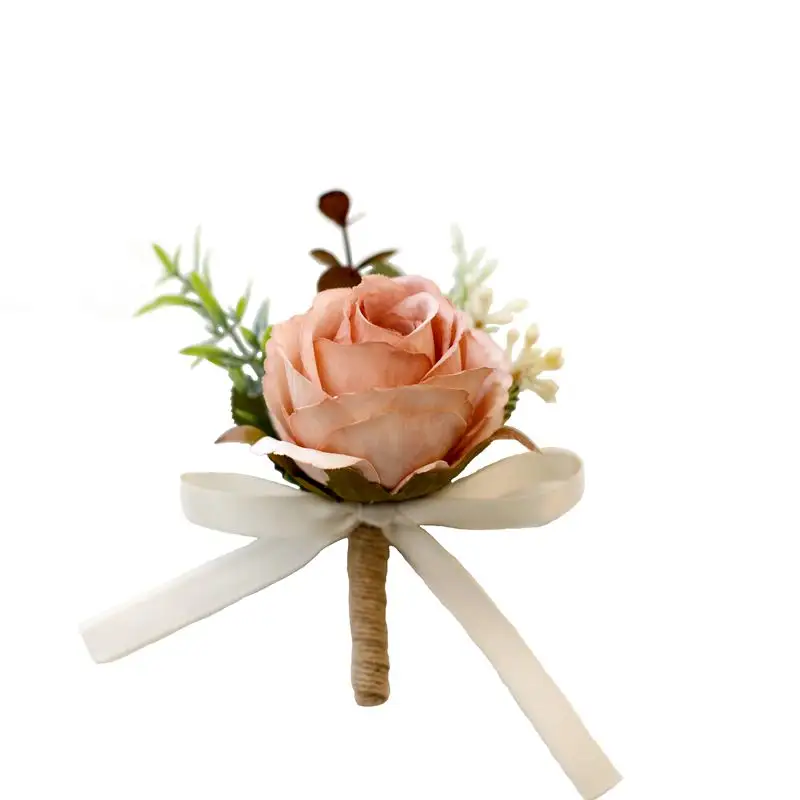 ดอกไม้ข้อมือสำหรับงานแต่งงานเพื่อนเจ้าสาวดอกไม้ประดิษฐ์จากยุโรป-เกาหลีแบบย้อนยุค