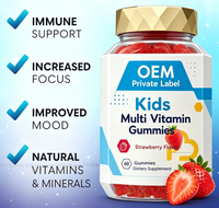 Gomitas de Vitaminas Múltiples con Vitamina C y Hongos, Mejoran la Inmunidad y la Energía, Veganas, Sin OMG, 60 Unidades, Marca Privada OEM, Halal