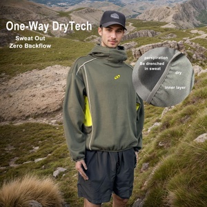 เสื้อฮู้ดแบบสวมใส่สบายเป็นมิตรกับสิ่งแวดล้อมสำหรับการเดินป่า เทคโนโลยีระบายเหงื่อแบบทางเดียวเพื่อความแห้งสบาย ไม่เก็บความชื้น ลายเรียบง่ายสำหรับกิจกรรมกลางแจ้งในฤดูใบไม้ผลิ - Product Image 1