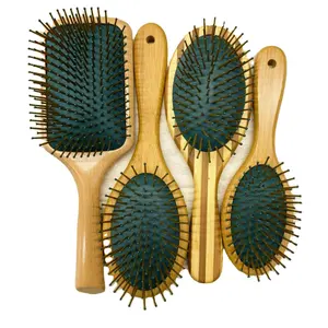 Peigne commun de brosse à pagaie antistatique en bois de hêtre de qualité directement durable d'usine pour un usage domestique