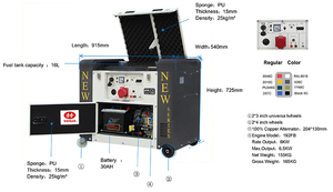 Générateur diesel silencieux portable électrique 5 kW 5 kVA 6 kVA refroidi par air <span class=keywords><strong>Kohler</strong></span> - Product Image 4