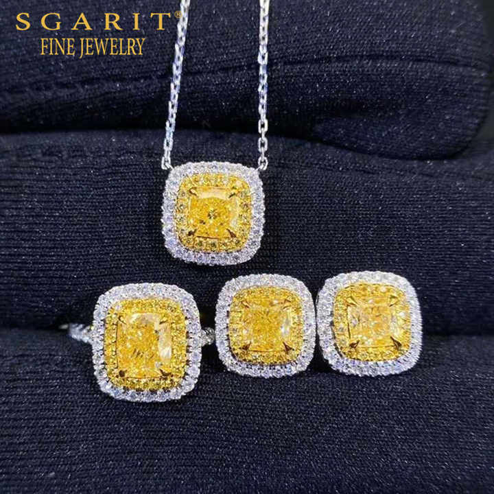 SGARIT Saudi Luxury Wedding Jewelry Set - 18K Gold Diamonds