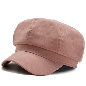 Venta al por mayor <span class=keywords><strong>de</strong></span> moda personalizada <span class=keywords><strong>calabaza</strong></span> pintor artista 8 paneles Newsboy mujeres invierno señoras boina en blanco sombrero - Product Image 5