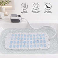 Tapis de bain à bulles en plastique réglable à 6 vitesses, bulles denses, massage complet du corps, spa domestique électrique écologique, télécommande sans fil