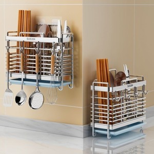 Caja de Almacenamiento para <span class=keywords><strong>Palillos</strong></span> de Acero Inoxidable 304, Soporte de Pared para <span class=keywords><strong>Palillos</strong></span> de Cocina, Organizador de Utensilios de Cocina - Product Image 2