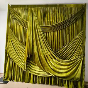 Rideau de fond de scène en velours pour mariage, plusieurs types de draperies, styles variés, rideaux et cantonnières - Grande Vente - Product Image 3