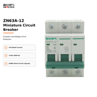 Disjoncteur miniature ZN63A-12 NIRCEE 63A 3 pôles Courbe C 400V AC MCB TH35-7.5 Protection de circuit sur rail DIN