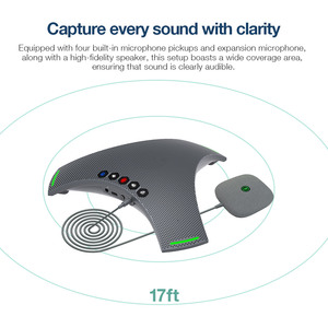 Sistema de conferencia en cascada 360, captación de voz, reducción de ruido, cancelación de eco, altavoz, micrófono de extensión para uso doméstico y de oficina - Product Image 6