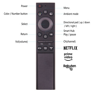 รีโมทคอนโทรลแบบสากลสำหรับ <span class=keywords><strong>Samsung</strong></span> LED LCD <span class=keywords><strong>QLED</strong></span> 4K 8K UHD 3D HDTV กรอบ HDR คริสตัลโค้งสมาร์ททีวี (BN59-01312B) - Product Image 3