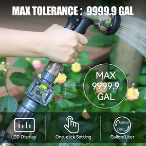 <span class=keywords><strong>Compteur</strong></span> <span class=keywords><strong>d</strong></span>'<span class=keywords><strong>eau</strong></span> pour tuyau <span class=keywords><strong>d</strong></span>'arrosage pour mesurer la consommation <span class=keywords><strong>d</strong></span>'<span class=keywords><strong>eau</strong></span> en gallons/litres, idéal pour l'arrosage des jardins en <span class=keywords><strong>extérieur</strong></span>, le remplissage de réservoirs de camping-cars et de piscines - Product Image 4