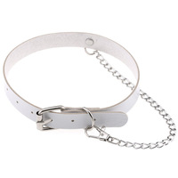 Cuir noir pointu tour de cou Punk collier femmes hommes chaînes tour de cou gros collier Goth bijoux métal gothique Emo accessoires