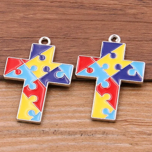 Épingles en métal en gros, personnalisées, colorées, plaquées argent, gravées, en alliage de zinc, épingles émaillées mignonnes en forme de puzzle pour cadeaux promotionnels d'entreprise - Product Image 3