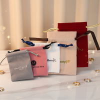 Pochette en velours personnalisée avec logo imprimé, sacs cadeaux à cordon long pour bijoux et accessoires, emballage en tube pour montres, lunettes, boucles d'oreilles