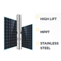 Pompe submersible solaire en acier inoxydable à haute pression et grand débit pour puits profond, économe en énergie, pour irrigation rurale et alimentation en eau à distance