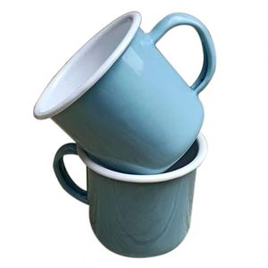 Custom Souvenir Wholesale 12Oz 11Oz 16Oz 8Oz Vintage Custom Logo White Metal Enamel <b>Cups</b> 350Ml for <b>Camping</b> Mug Tea Milk <b>Cup</b> - Product Image 6