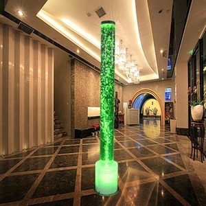 Lampes modernes de <span class=keywords><strong>colonne</strong></span> à bulles d'eau en acrylique à couleur changeante à LED Design imprimé Séparateurs suspendus pour salle à manger Vente directe en usine - Product Image 4
