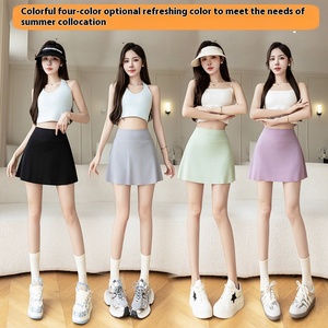 Jupe plissée taille haute en soie glacée pour femme, style estival respirant - Product Image 4