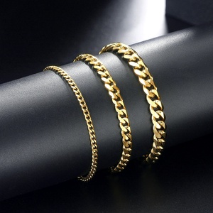 Pulseras Cadenas Cubanas无光泽珠宝PVD电镀不锈钢古巴链接链手镯C040-<span class=keywords><strong>M</strong></span> - Product Image 2