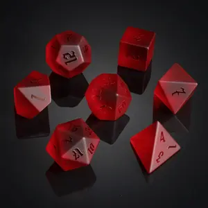 Wholesale Custom Dice Manufacturers Dragons And Dungeons Dices Polyhedral Red Glass MTG DND Dice Set