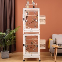Cage Phoenix en acrylique transparent solide à double couche pour oiseaux Caractéristique de luxe anti-éclaboussures en peau de tigre pour l'élevage de perroquets