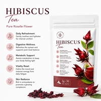Sachets de thé aux fleurs d'hibiscus séchées naturelles à marque privée en gros pour la beauté, l'amincissement et l'éclat antioxydant