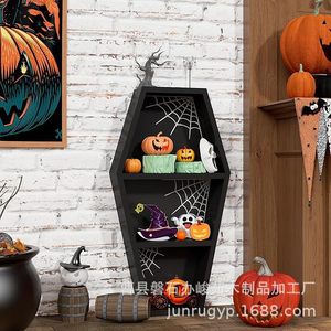 Halloween Decorative Coffin <b>Shelf</b> Wall Mounted Irregular Shape Multipurpose Storage <b>Rack</b> For Home Party Display - Product Image 1