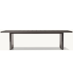 Conjunto de Muebles de Jardín Hechos a Mano, Mesa de Comedor con Tablero de Listones y 8 Sillas para Patio, Muebles de Aluminio para Comedor - Product Image 2