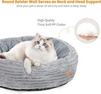 Lit chauffant pour chat Lit chauffant intérieur pour animaux de compagnie pour chats et chiens Lit pour animaux de compagnie rond apaisant et lavable avec coussin chauffant