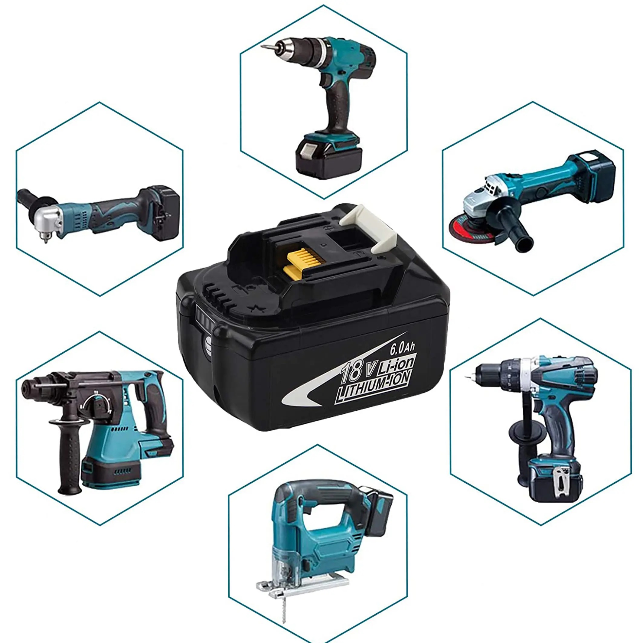 Cordless Drill Lithium Ion Rechargeable Battery Replacement Makita 18V Battery BL1850 BL1830 BL1860 BL1840 LXT400